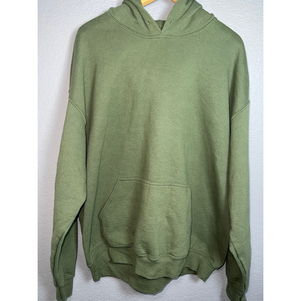 Grunt Style Hoodie Mens XL Green Pullover American Flag Graphic Sweatshirt